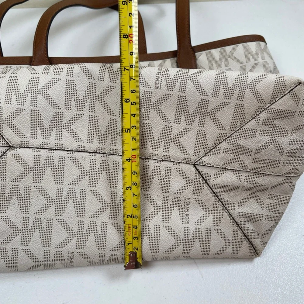Michael Kors Jet Set Tote Bag Signature Monogram MK Logo Large Shoulder Bag